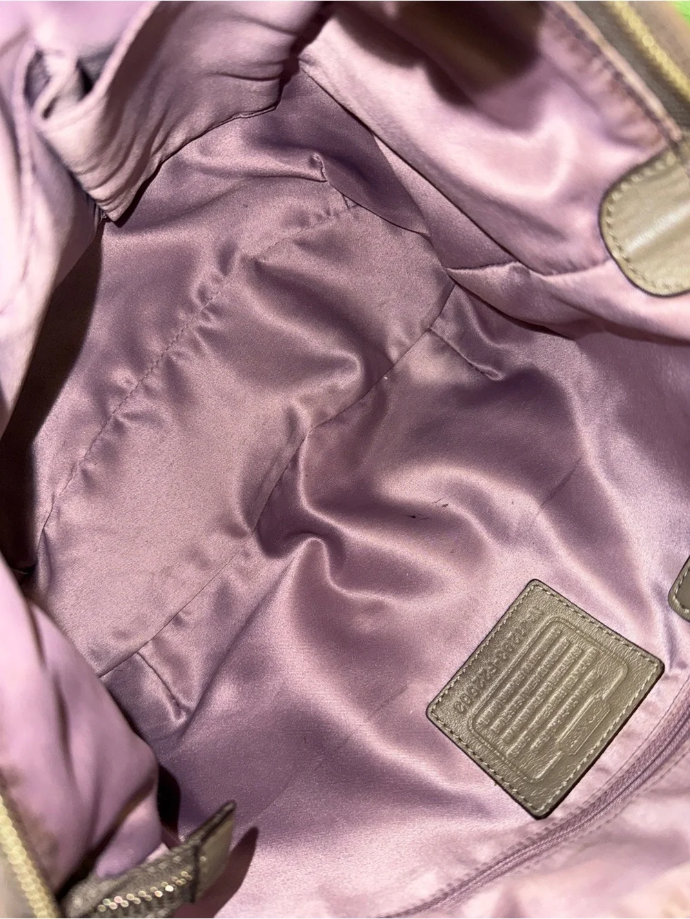 Y2K Coach Gray Leather Pleated Shoulder Bag